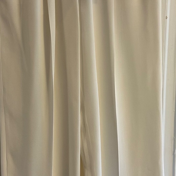 LILY SILK TIMELESS PLEATED WIDE-LEG DENSE SILK TROUSERS NEW W TAG - SIZE 2 WHITE - Picture 5 of 9